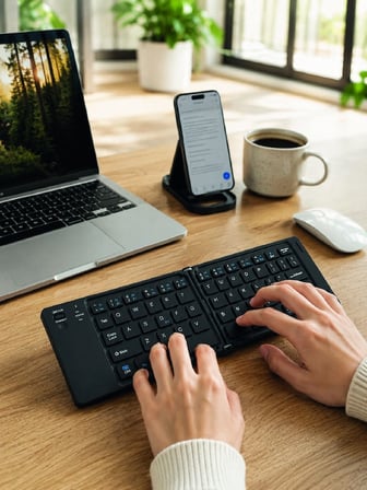 Hediye Kablosuz Katlanabilir Bluetooth Klavye Telefon Tablet Bilgisayar Uyumlu