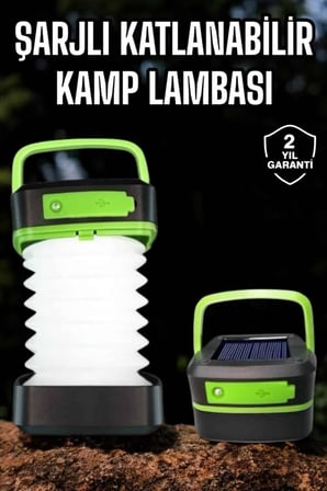 Hediye Led Lamba Kamp Lambası Hafif Taşınabilir Şarj Süreli Akordeon El Fenerli