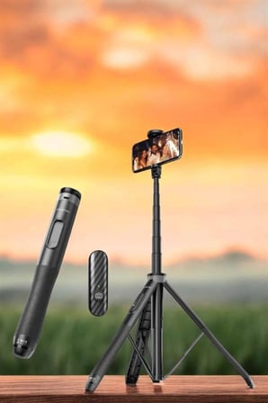 Hediye Kumandalı Tripod Telefon Tutucu Selfie Çubuğu 360 Derece Dönebilen