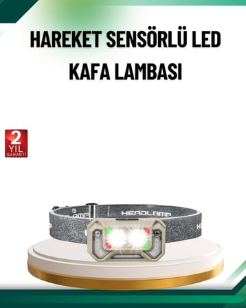 Hediye Şarjlı Wave Sensörlü Led Kafa Feneri Outdoor Kullanım