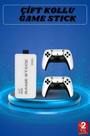 Hediye Game Stick 4k Retro Çift Kollu Atari Oyunlari +20000 Oyunlu Konsol Nostalji