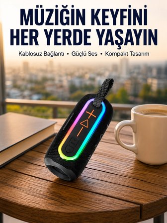 Hediye Yüksek Ses Kaliteli Kablosuz Hoparlör Led Işıklı Yeni Nesil