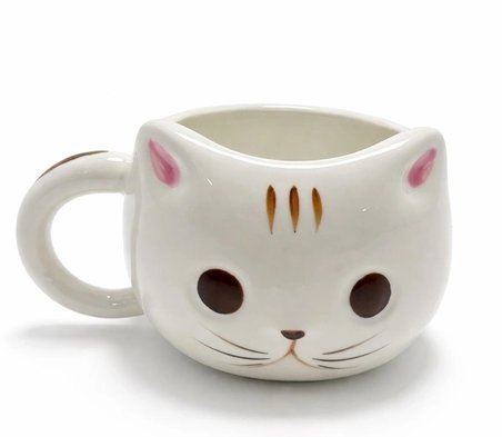 Hediye 3d Kedi Tasarımlı Kabartmalı Kupa Bardak Alk5030