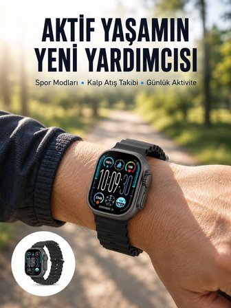 Hediye Amoled Ultra Akıllı Saat 15 Gün Batarya Güçlü Ekran Yeni Nesil