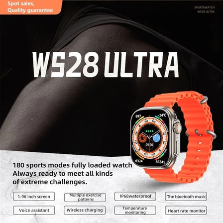Hediye Ws28 Ultra 49mm Siri Tansiyon Ateş Nabız Ölçer Akıllı Saat