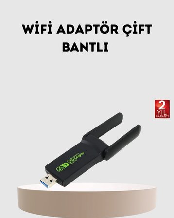 Hediye Ultratekno Dual Band Wifi Adaptör – 1200 Mbps, Usb 3.0, Çift Antenli, Geniş Kapsama Alanı Ve Yüksek Hız