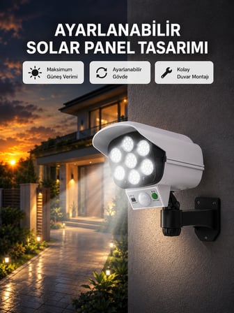 Hediye Pvc+pc Malzemeli, 2'si 1 Arada Güvenlik Lambası – Ayarlanabilir Başlık Ve Panel Açısı