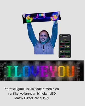 Hediye 5v Usb Akıllı Piksel Led Panel – Mobil Uygulama Kontrollü, Renkli Işık Efektli