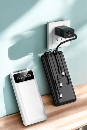 Hediye Powerbank 20.000 Mah Dijital Göstergeli Lcd Ekran Uzun Pil Ömrü