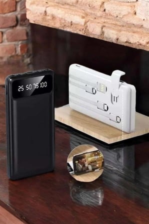Hediye Powerbank 20.000 Mah Dijital Göstergeli Lcd Ekran Uzun Pil Ömrü