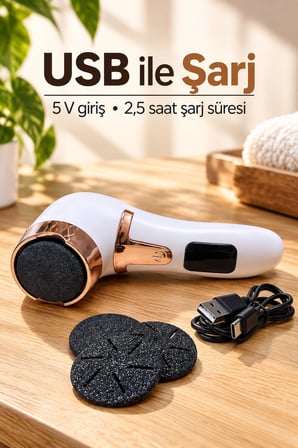 Hediye İki Hız Ayarlı Şarjlı Elektrikli Ayak Törpüsü