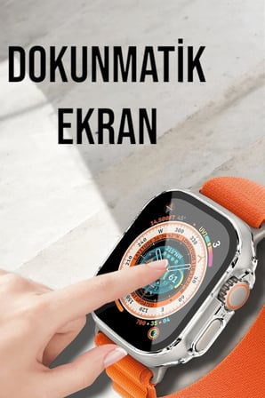 Hediye Bluetooth Bağlantılı 49mm Dokunmatik Akıllı Saat Sağlık Ve Spor Takip Özellikli