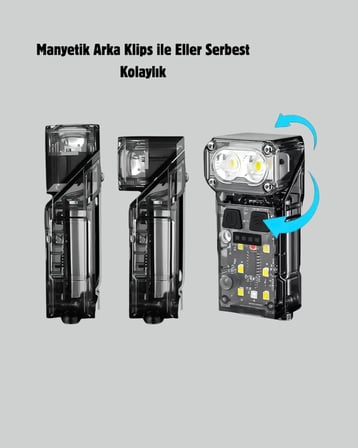 Hediye 3 Fonksiyonlu Led Far El Feneri Çalışma Lambası Uzun Pil Ömürlü Yeni Nesil