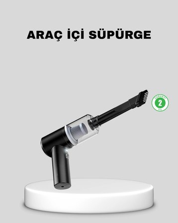 Hediye Mini Şarjlı Araç Süpürgesi – 120w Güçlü Motor, 5500pa Vakum Emiş, Yıkanabilir Filtre