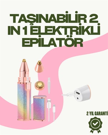 Hediye 8000 Rpm Taşınabilir Epilatör – Kaş Düzeltici Ve Dudak Epilatörlü Pille Çalışan