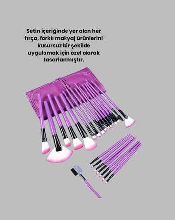 Hediye Fondöten, Allık Ve Far Uygulamalarına Uygun 12 Parça Makyaj Fırça Takımı Ergonomik Saplı