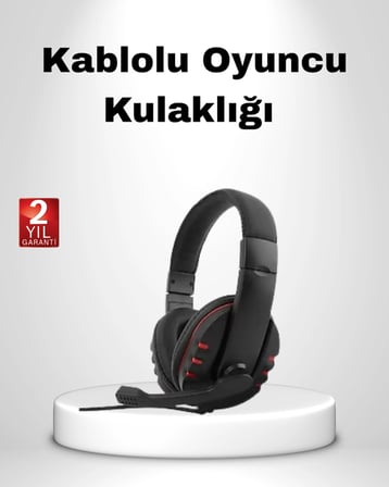 Hediye Rahat Ve Dayanıklı Mikrofonlu Oyun Kulaklığı – Stereo Ses, Ayarlanabilir Kafa Bandı