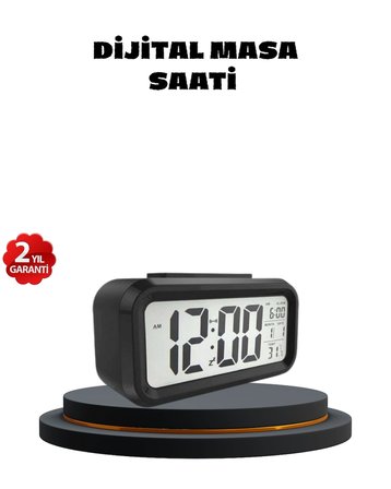 Hediye Sensörlü Dijital Masa Saati Alarm Ve Sıcaklık Göstergeli