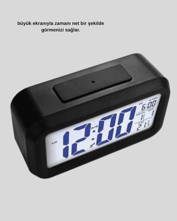 Hediye Sensörlü Dijital Masa Saati Alarm Ve Sıcaklık Göstergeli