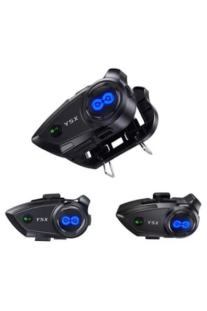 Hediye Y5x Rgb Işıklı Intercom 5 Kişi Bağlantılı 1000mah Motosiklet Bluetooth Kulaklık Seti