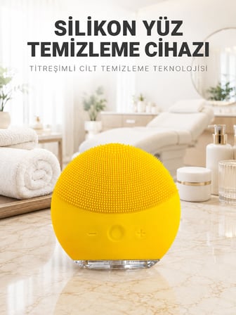 Hediye Elektrikli Silikon Yüz Temizleme Fırçası Şarjlı Ayarlanabilir Titreşimli Cilt Bakımı