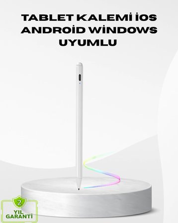 Hediye Type-c Şarjlı Dokunmatik Kalem – İpad, İphone Ve Android Uyumlu, Sessiz Çalışan