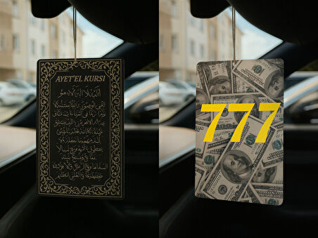 Ayetel Kürsi ve Dolar Manifest 777 - İkili Oto Kokusu - Dekoratif Araç Kokusu ve Aksesuarı