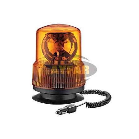 Ayfar TR502 Döner Trafik İkaz Lamba Mıknatıslı 12V H3 Sarı 