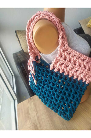 Asimetrik Yazlık File Çanta Omuz - Kol Handmade