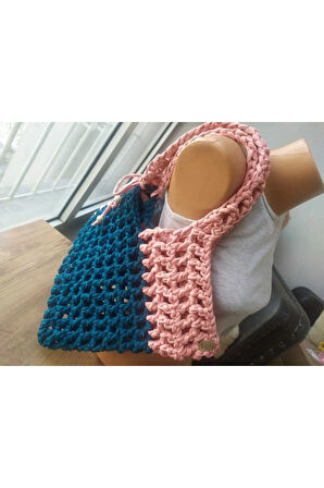 Asimetrik Yazlık File Çanta Omuz - Kol Handmade