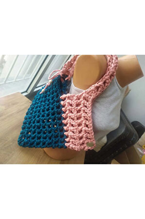 Asimetrik Yazlık File Çanta Omuz - Kol Handmade