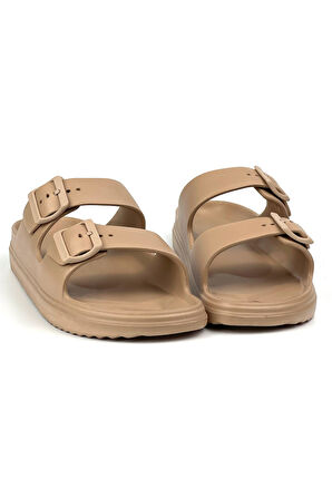 Unisex Vizon Çift Tokalı Kaymaz Taban Ayarlanabilir Hafif Günlük Plaj Terlik