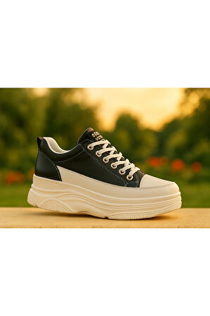 25K314 Deri gizli topuk kadın ayakkabı