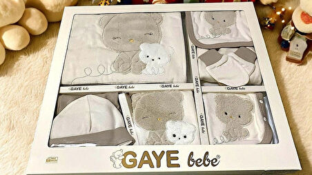 0-3 AY BEBEKLERE GAYE ORGANİK PAMUK AYICIK PANDA NAKIŞLI 10 LU SET