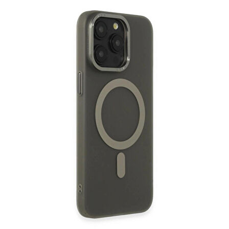 iPhone 15 Pro Max Kılıf Lodos Magneticsafe Mat Kapak - Titan Gri