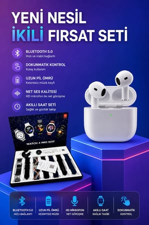 3.Nesil TWS Bluetooth Kulaklık Bluetooth Bağlantılı Akıllı Saat Amoled Ekran Plastik Hasır Kordon