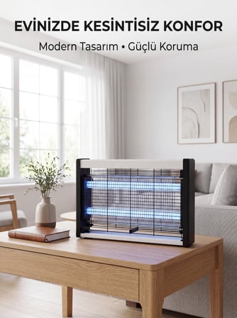 Elektrikli UV Sinek Öldürücü Lamba Çift Işıklı Güçlü Koruma