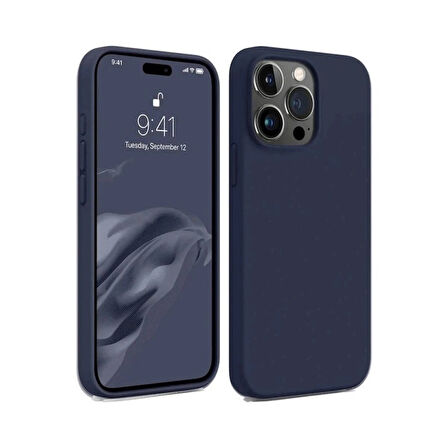 Newface iPhone 15 Pro Kılıf First Silikon - Lacivert