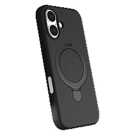 Apple iPhone 16 Plus Regal Magsafe Standlı Kapak - Siyah