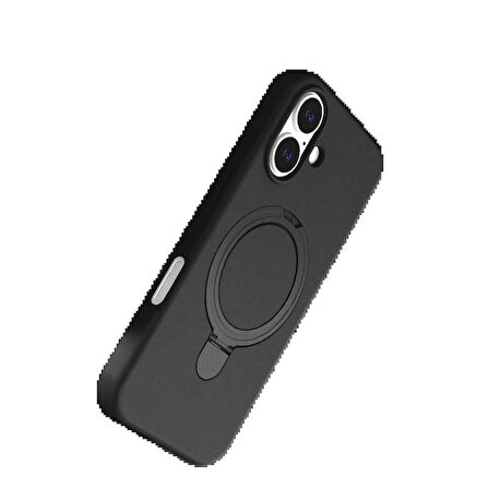 Apple iPhone 16 Plus Regal Magsafe Standlı Kapak - Siyah