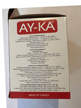 Ayka Tekli Akım Korumalı Priz (4 Adet)