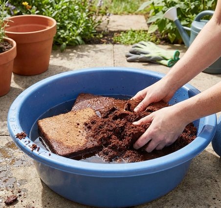 60 - 65 Litre Sıkıştırılmış Hindistan Cevizi Torfu - 4 - 5 Kg Blok İthal Organik Cocopeat Kokopit - Fidancı - Sıkıştırılmış Cocopeat - Çiçek, Bitki, Saksı Toprağı