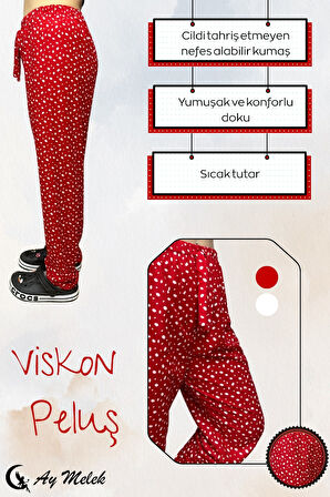 Kadın Pijama Soft Pamuklu İnce Nefes Alan Peluş Tek Alt Pijama