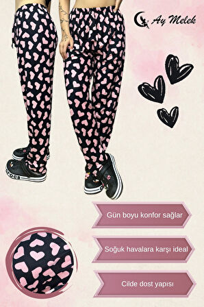 Kadın Pijama Soft Pamuklu İnce Nefes Alan Peluş Tek Alt Pijama