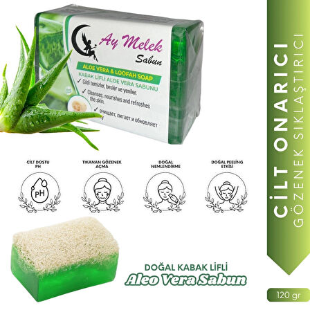 Aloe Vera Özlü Doğal Kabak Lifli Güzellik Sabunu Cilt Kırışıklık Önleyici Etkili