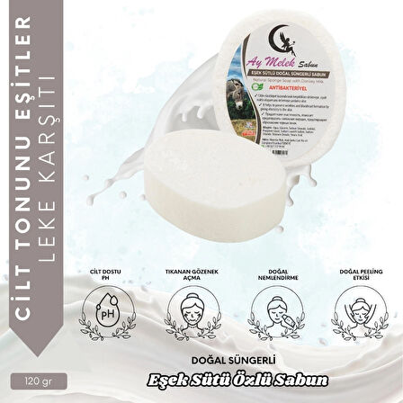 Eşek Sütü Özlü Süngerli Doğal Güzellik Sabunu Cilt Kırışıklık Önleyici Etkili