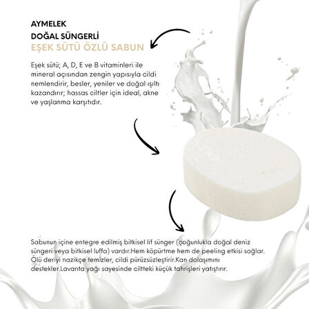 Eşek Sütü Özlü Süngerli Doğal Güzellik Sabunu Cilt Kırışıklık Önleyici Etkili