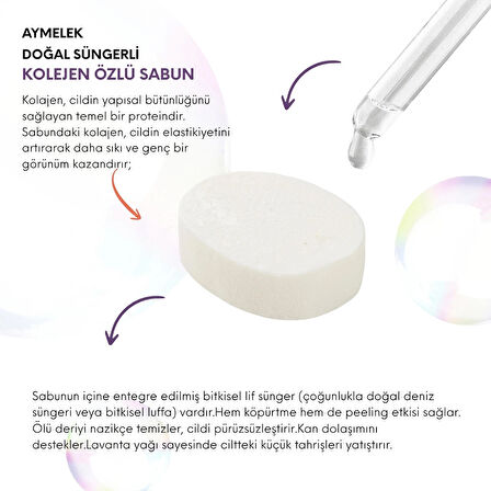 KOLAJEN Özlü Süngerli Doğal Güzellik Sabunu Cilt Kırışıklık Önleyici Etkili