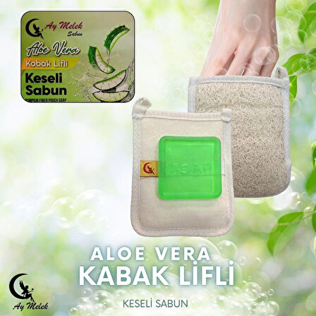 Doğal Kabak Lifli Aloe Vera Sabun Seti Doğal Kabak Lifi Banyo Kesesi - Kabak Lifli Yüz Kesesi