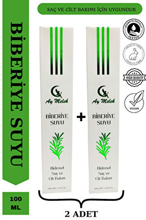 Biberiye Suyu (2 Adet) Dökülme Karşıtı ve Saç Uzamasını Destekleyici %100 Doğal Saç Toniği